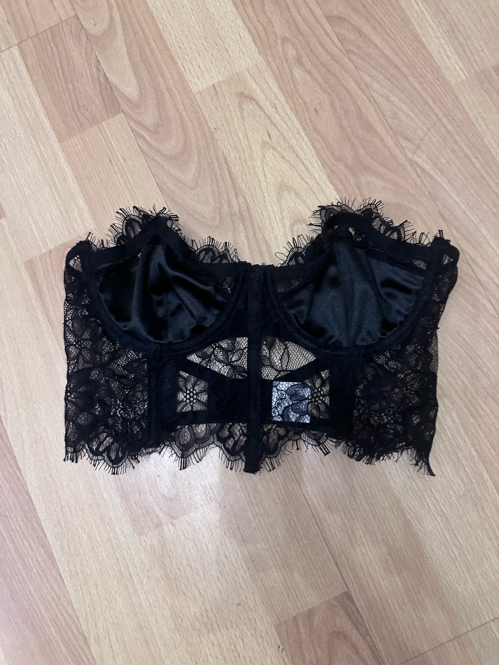 Black Lace Longline Bralette